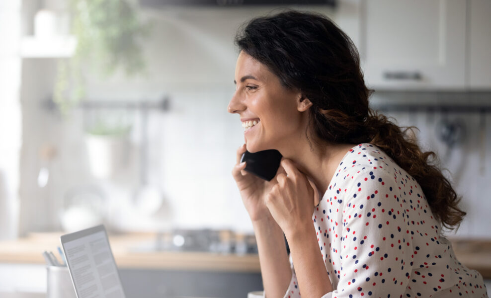 Woman on the phone.