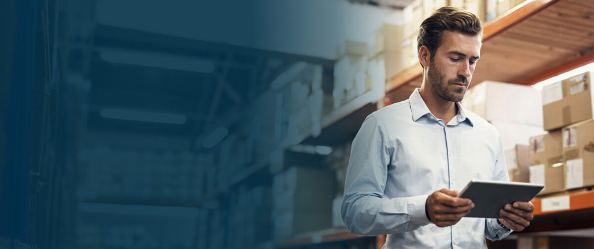 Supply industry executive managing orders